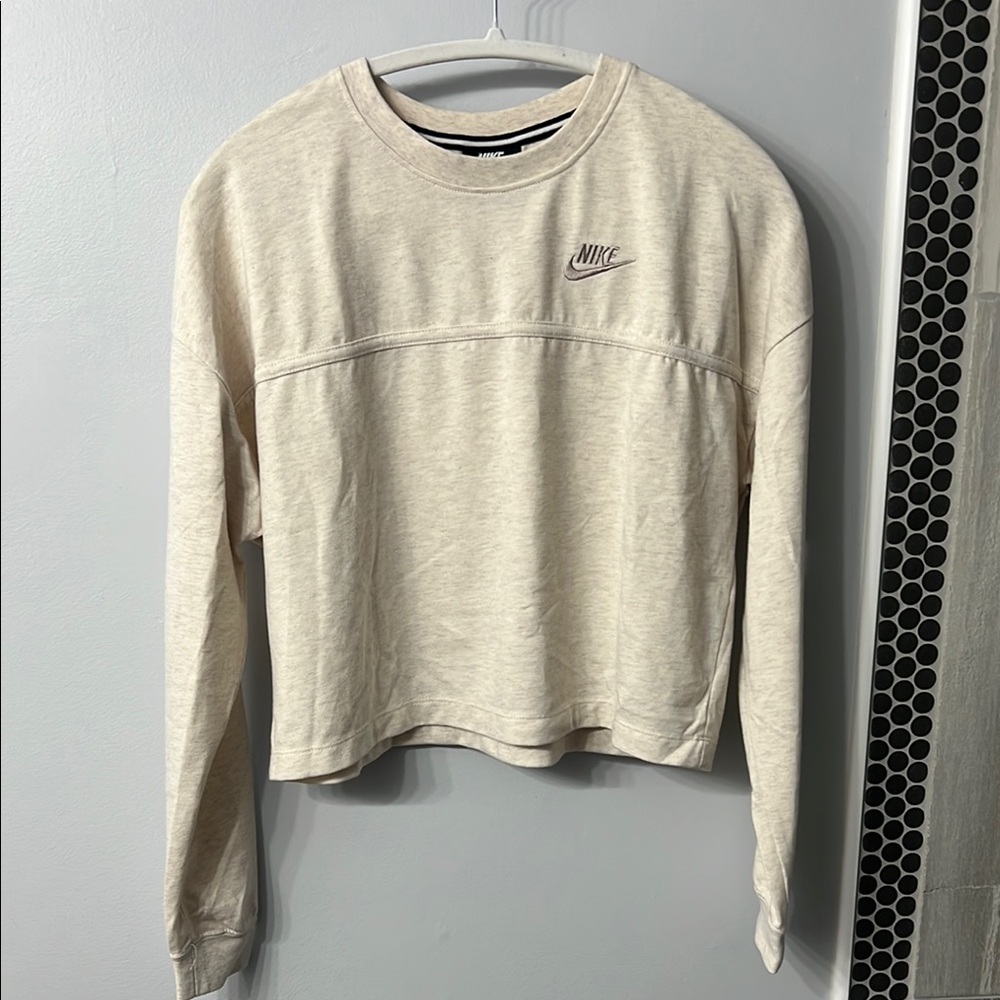 Nike Beige Cropped Pullover
